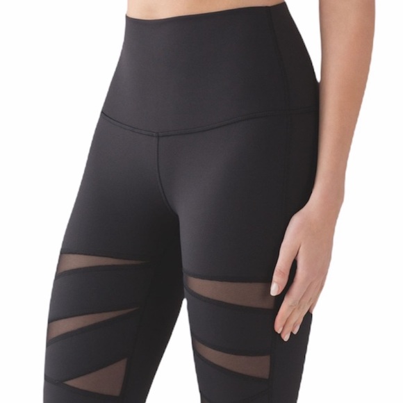 Lululemon Wunder Under high rise Tech mesh black leggings size 4 - Picture 4 of 11